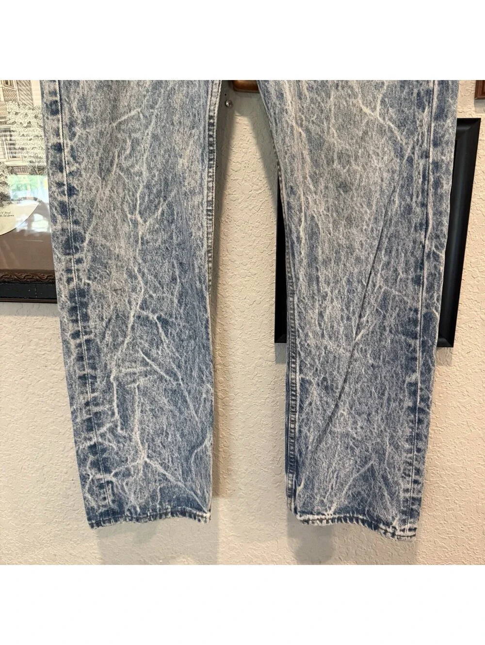 Vintage 80s RARE Acid Washed Levis 501 0109 STF Men’s 36x32 Blue Denim Jeans USA